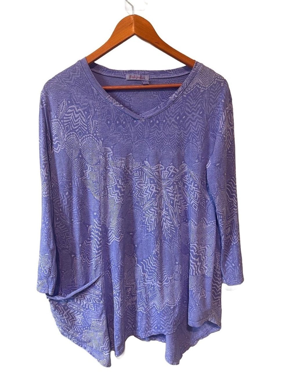 Fresh Produce Periwinkle Batik Print Tunic Top Size M Asymmetrical Lagenlook